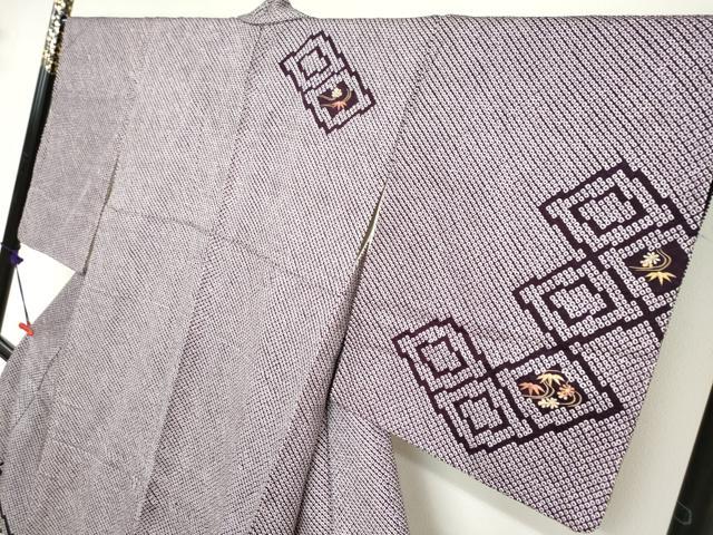 平和屋着物●訪問着 総絞り 刺繍 流水花菱文 正絹 逸品 DABB0756ud