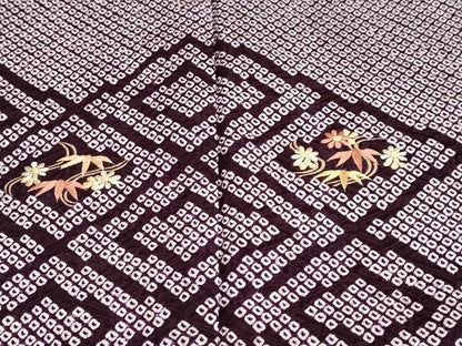 平和屋着物●訪問着 総絞り 刺繍 流水花菱文 正絹 逸品 DABB0756ud