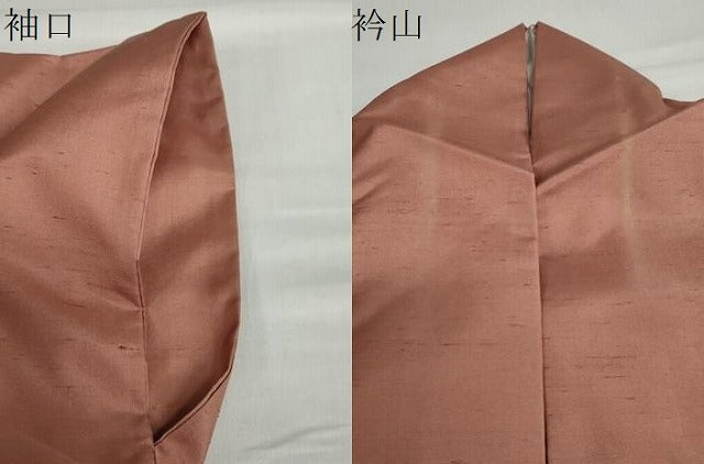 平和屋着物●白山紬 本加賀友禅作家 岡本幸治監修 色無地 退紅色 正絹 逸品 DABB0757ud