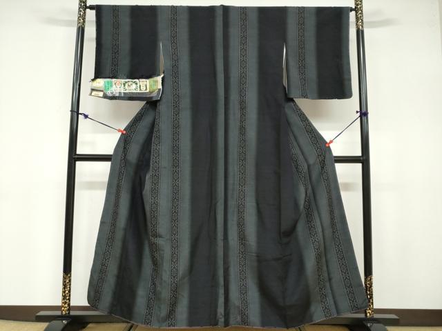 平和屋着物●結城紬 奥順 はたおり娘 草花間道 やまと誂製 証紙付き 正絹 逸品 未使用 DABB0758ud
