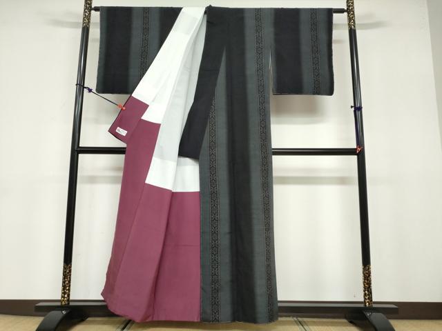 平和屋着物●結城紬 奥順 はたおり娘 草花間道 やまと誂製 証紙付き 正絹 逸品 未使用 DABB0758ud
