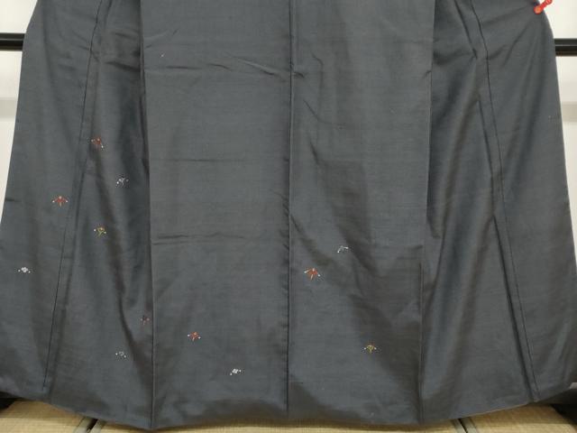 平和屋着物●訪問着 紬地 総刺繍 案山子 かかし 正絹 逸品 DABB0759ud