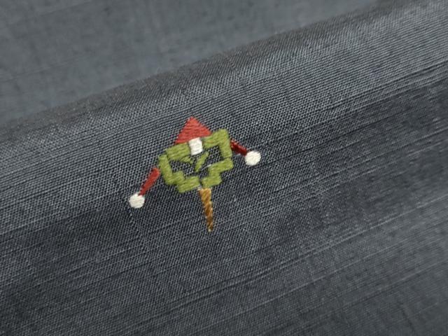 平和屋着物●訪問着 紬地 総刺繍 案山子 かかし 正絹 逸品 DABB0759ud