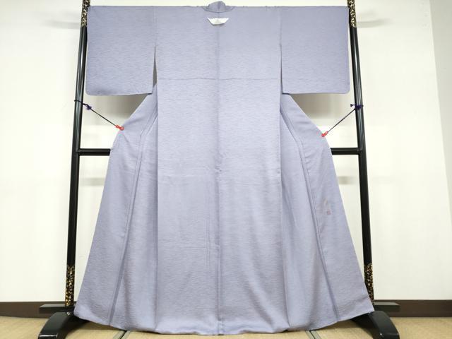 平和屋着物●上質な色無地　上田耕三　霞地紋　藤鼠色　正絹　逸品　未使用　DABB0761ud