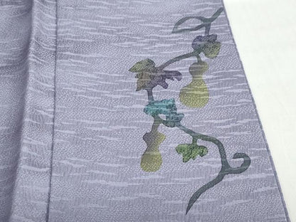 平和屋着物●上質な色無地　上田耕三　霞地紋　藤鼠色　正絹　逸品　未使用　DABB0761ud