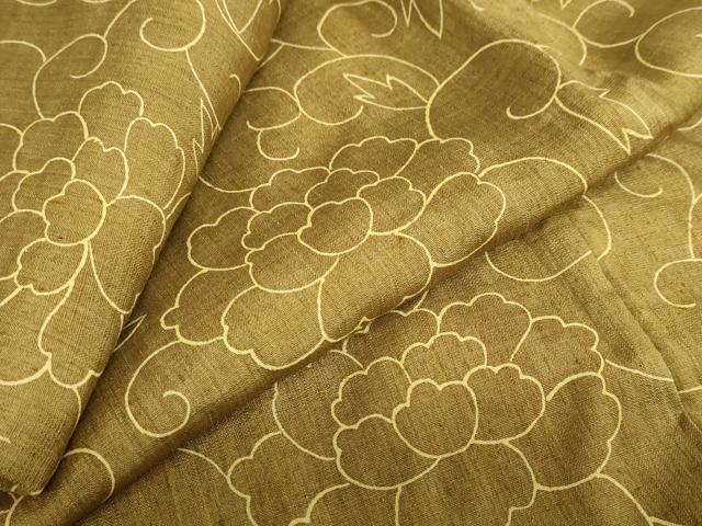 平和屋着物●上質な紬 刺繍 花唐草文 正絹 逸品 DABB0767ud
