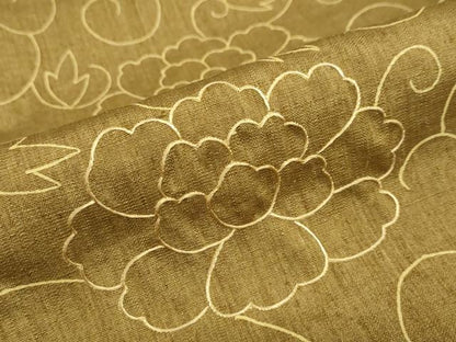 平和屋着物●上質な紬 刺繍 花唐草文 正絹 逸品 DABB0767ud