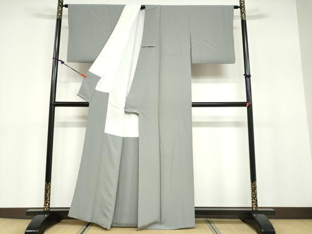 平和屋着物●上質な色無地 豆がら茶色 正絹 逸品 DABB0782ud