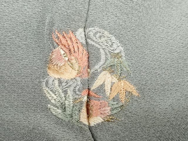 平和屋着物●上質な色無地 豆がら茶色 正絹 逸品 DABB0782ud