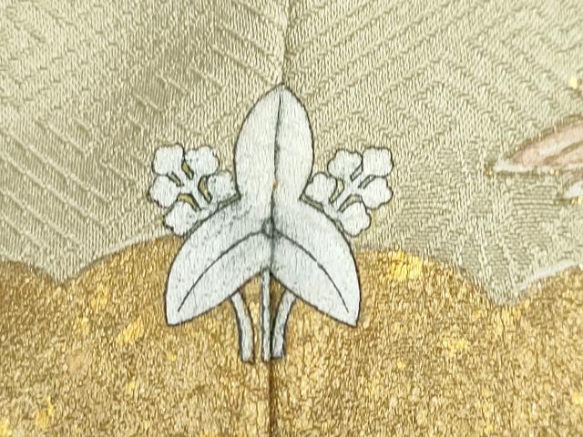 平和屋着物●訪問着 駒刺繍 草花籬文 金彩 正絹 逸品 DABB0783ud