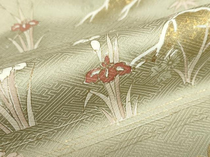 平和屋着物●訪問着 駒刺繍 草花籬文 金彩 正絹 逸品 DABB0783ud