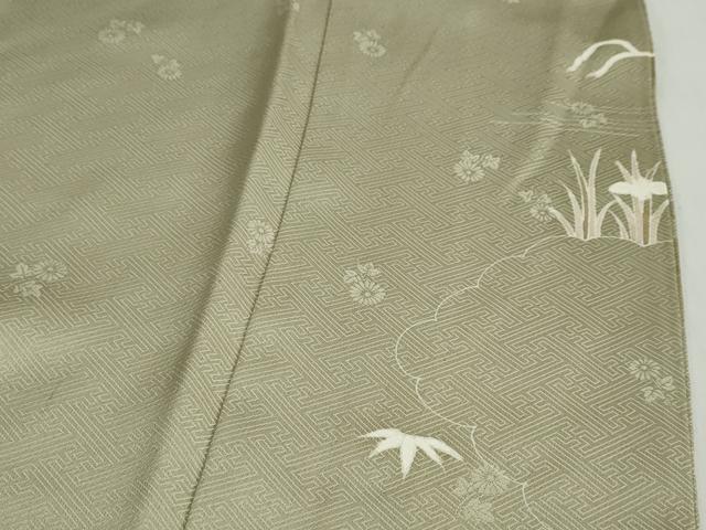 平和屋着物●訪問着 駒刺繍 草花籬文 金彩 正絹 逸品 DABB0783ud