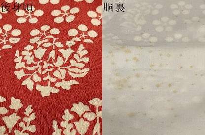 平和屋着物●上質な小紋 切嵌草花文 鬼しぼ縮緬 正絹 逸品 DABB0784ud
