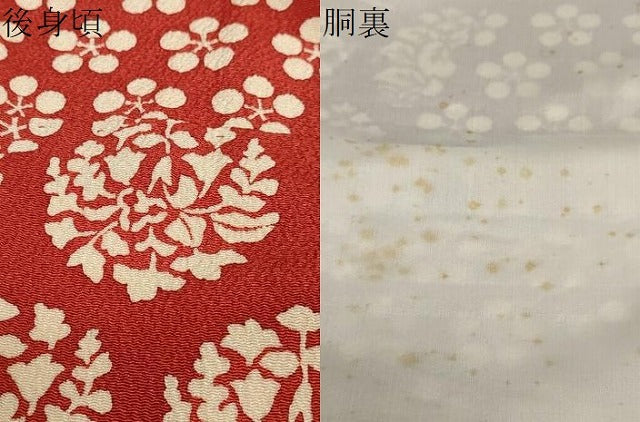 平和屋着物●上質な小紋 切嵌草花文 鬼しぼ縮緬 正絹 逸品 DABB0784ud