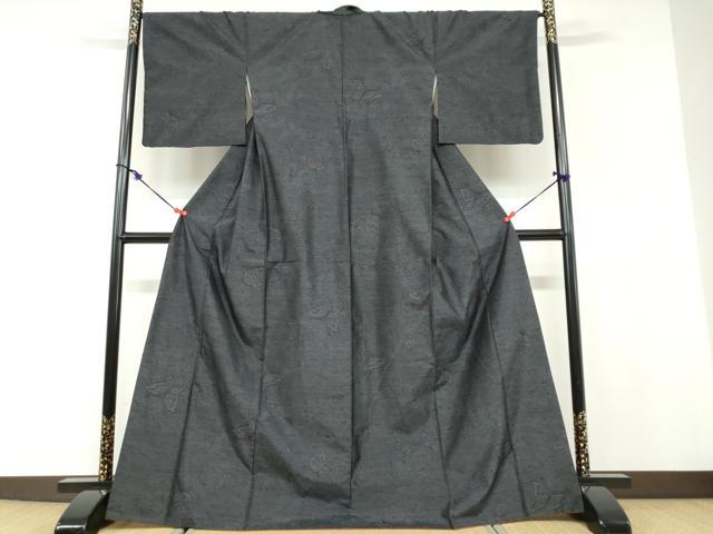 平和屋着物●本場大島紬 舞蝶文 正絹 逸品 DABB0785ud