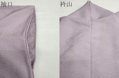 平和屋着物●上質な色無地 花唐草地紋 薄葡萄色 ロング丈 正絹 逸品 DABB0798ud