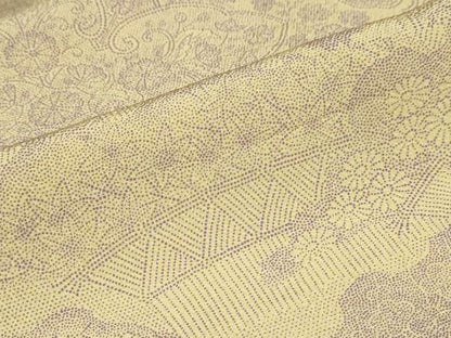平和屋着物●江戸小紋 訪問着 作家物 風景草花文 正絹 逸品 DABB0800ud