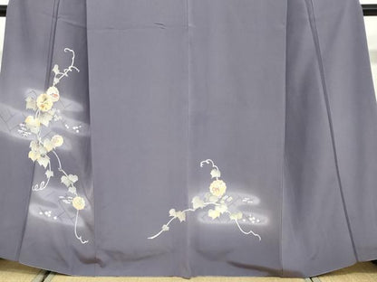 平和屋着物●訪問着 蔦の葉草花文 暈し染め 金彩 正絹 逸品 DABB0805ud