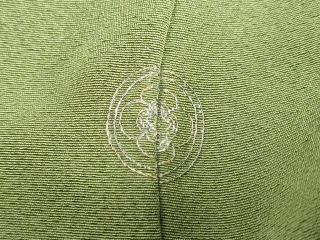 平和屋着物●上質な色無地 草色 正絹 逸品 DABB0811ud