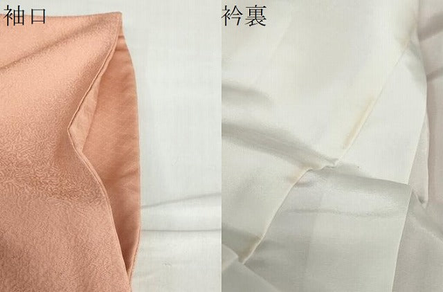 平和屋着物●上質な色無地 花唐草地紋 ときがら茶色 正絹 逸品 DABB0814ud