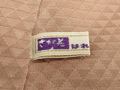 平和屋着物●上質な色無地 流水草花地紋 梅染色 さが美扱い 正絹 逸品 未使用 DABB0816ud