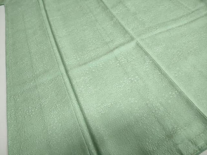 平和屋着物●上質な色無地 草花地紋 若葉色 正絹 逸品 未使用 DABB0817ud
