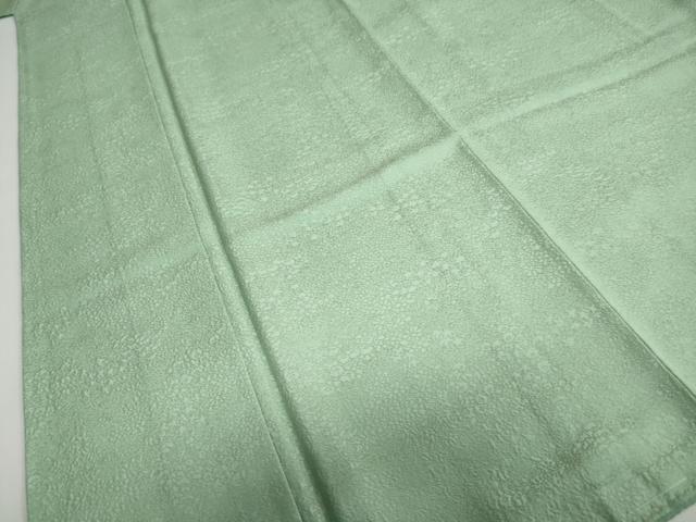 平和屋着物●上質な色無地 草花地紋 若葉色 正絹 逸品 未使用 DABB0817ud