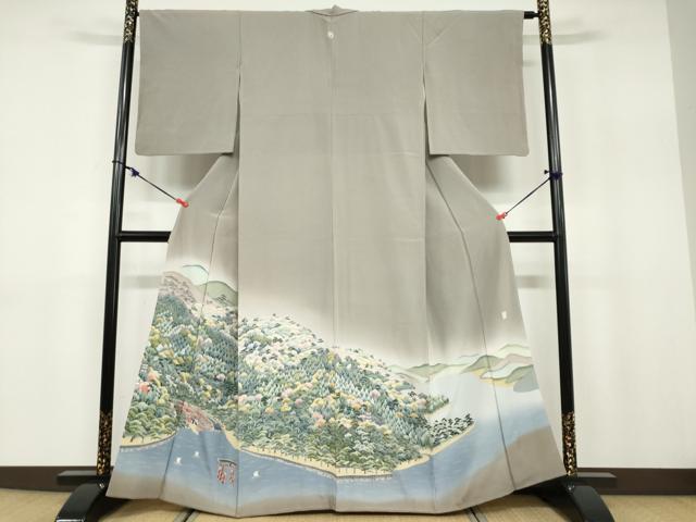 平和屋着物●豪華色留袖 友禅 作家物 名所風景文 正絹 逸品 DABB0819ud