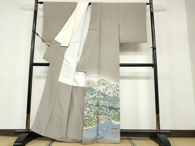 平和屋着物●豪華色留袖 友禅 作家物 名所風景文 正絹 逸品 DABB0819ud