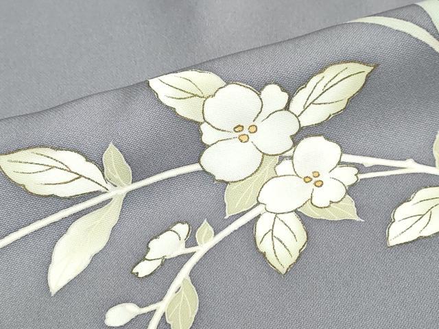平和屋着物●訪問着 駒刺繍 草花文 正絹 逸品 DABB0821ud