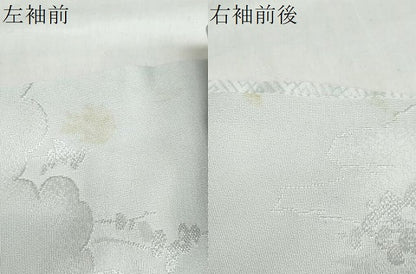平和屋着物●上質な色無地 雲霞風景地紋 灰青色 正絹 逸品 DABB0822ud