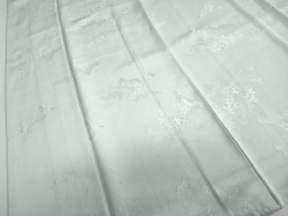 平和屋着物●上質な色無地 雲霞風景地紋 灰青色 正絹 逸品 DABB0822ud