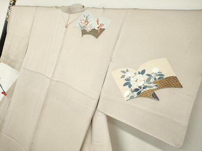 平和屋着物●訪問着 刺繍 冊子花鳥文 金彩 正絹 逸品 DABB0827ud