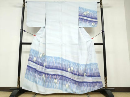 平和屋着物●染色家 岩浅公展 訪問着 草花文 正絹 逸品 DABB0829ud