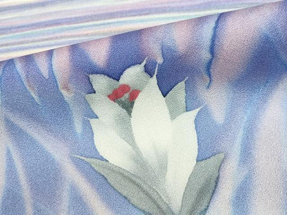 平和屋着物●染色家 岩浅公展 訪問着 草花文 正絹 逸品 DABB0829ud