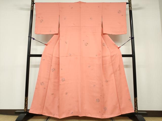 平和屋着物●友禅作家の巨匠 浅井青仁 小紋 草花丸文 金彩 正絹 逸品 未使用 DABB0834ud