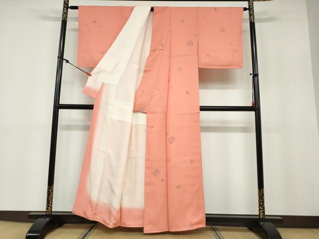 平和屋着物●友禅作家の巨匠 浅井青仁 小紋 草花丸文 金彩 正絹 逸品 未使用 DABB0834ud