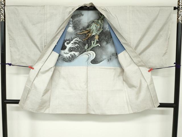 平和屋着物●男性　本場大島紬　アンサンブル　白大島　100亀甲　総詰め　正絹　逸品　DABB0841ud