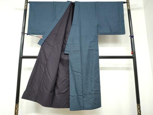 平和屋着物●男性 紬 アンサンブル 長襦袢（無双仕立て）セット 120亀甲 総詰め 正絹 逸品 DABB0844ud