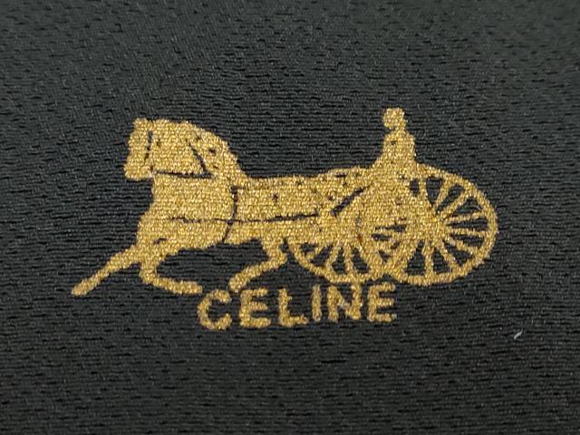 平和屋着物●ファッションブランド CELINE セリーヌ 訪問着 草花文 黒地 金彩 正絹 逸品 DABB0847ud