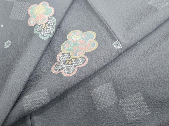 平和屋着物●上質な小紋 舞花文 正絹 逸品 DABB0855ud