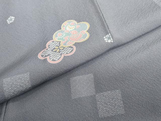 平和屋着物●上質な小紋 舞花文 正絹 逸品 DABB0855ud