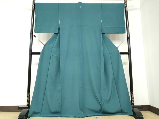 平和屋着物●上質な色無地 高麗納戸色 正絹 逸品 DABB0856ud