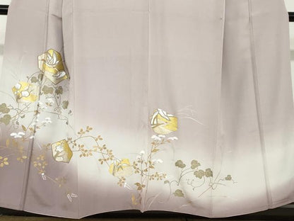 平和屋着物●豪華色留袖 駒刺繍 飛鶴蔦の葉草花文 暈し染め 金彩 正絹 逸品 DABB0858ud