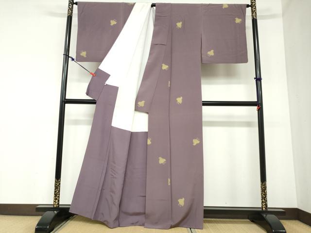 平和屋着物●上質な小紋 千鳥 金彩 正絹 逸品 DABB0860ud