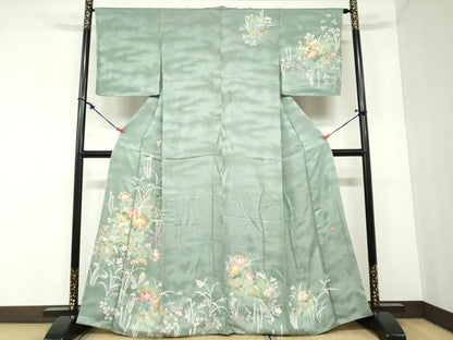 平和屋着物●訪問着 友禅 作家物 花籠文 たたき染 正絹 逸品 DABB0868ud