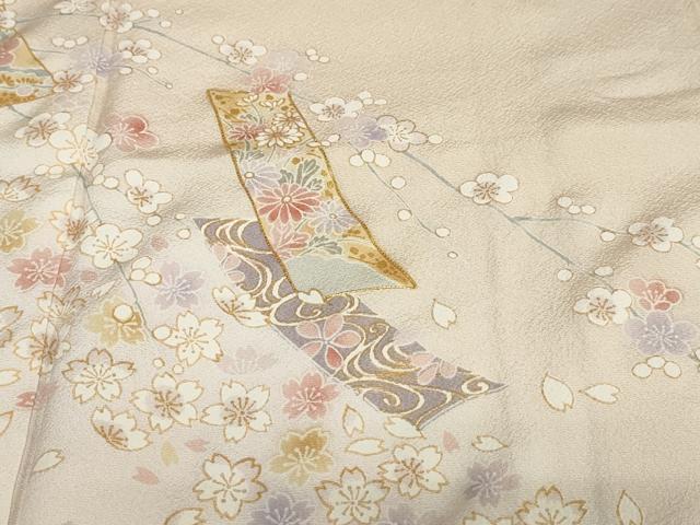 平和屋着物●訪問着 駒刺繍 短冊草花文 暈し染め 金彩 ロング丈 正絹 逸品 DABB0879ud