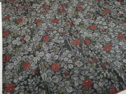 平和屋着物●本場大島紬 7マルキ 草花文 和田紬工場謹製 証紙付き 正絹 逸品 DABB0889ud