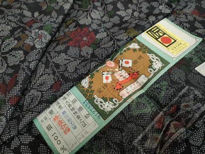 平和屋着物●本場大島紬 7マルキ 草花文 和田紬工場謹製 証紙付き 正絹 逸品 DABB0889ud