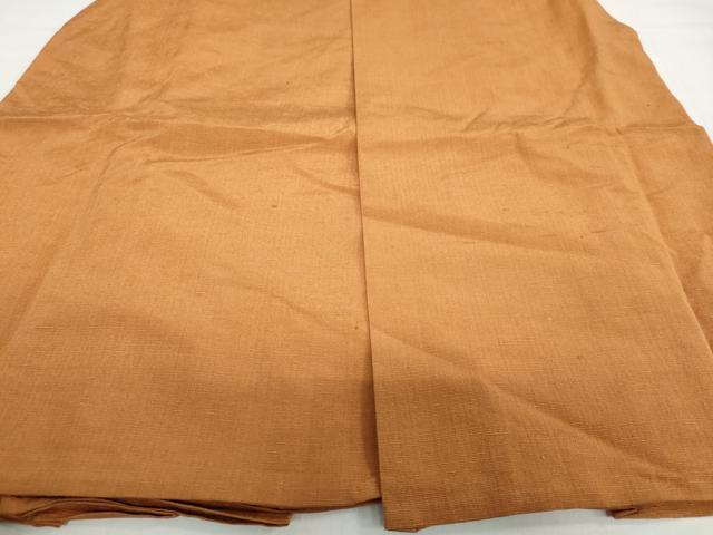 平和屋着物●男性 馬乗り袴 色無地 紬地 土色 正絹 逸品 DABB0906ud